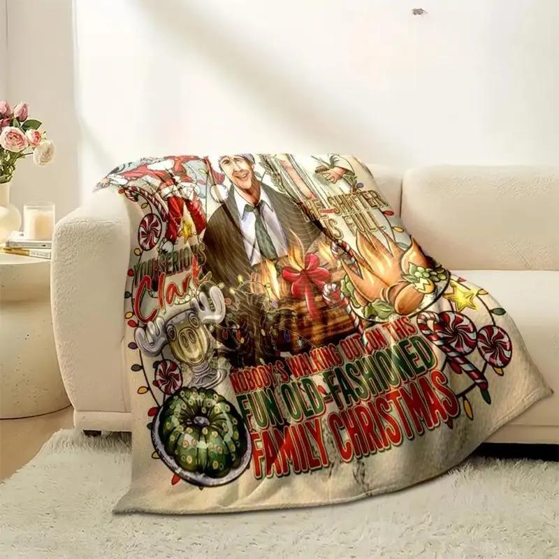 Christmas-Themed Contemporary Animal Prints Blanket "Christmas Vacation" - Holiday Fun Throw for Home/Outdoor Movie Nights, Sofa Decor, AC Use, Gift Option