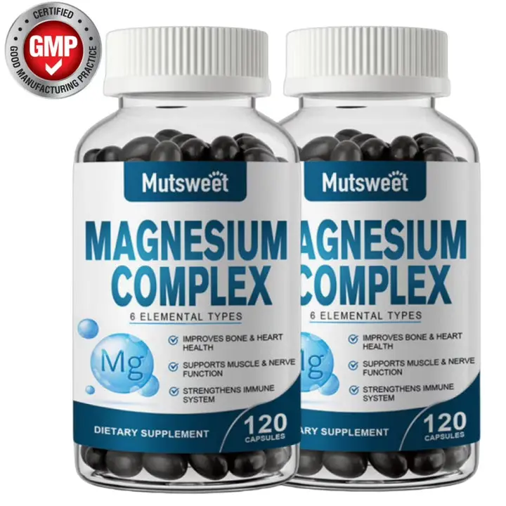 Mulittea  Magnesium Complex Capsules with Magnesium Glycinate, Citrate & Malate, Multi-Form Magnesium Supplement, Daily Mineral Wellness Formula, 120 Capsules