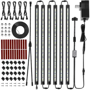 LED Safe Light Kit. Human Motion Sensor Activated. 6 Slim LED Light Bars. Linkable Extendable Plug-in for  Safe, Locker, Closet, Showcase, in-Cabinet Under Counter Pantry. Daylight 5000K