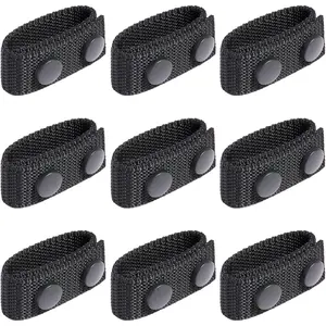 9 Pcs Black Nylon Belt Keepers for Duty Belt, Fits 2" Wide Police Tactical Utility Belts, Heavy-Duty Anti-Sag Wear-Resistant