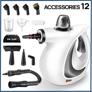 2026 Handheld Steam Cleaner, Portable Car Care Tool, Home Cleaning Tool—ideal for removing kitchen grease, eliminating dust mites, detailed car cleaning, and bathroom cleaning. Includes 12 accessories.