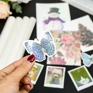 BOPP Holographic Precoated Film 22x500cm; Clear Waterproof Scratch-Proof Thermal Laminating Film Roll Compatible with Laminators for DIY Paper Crafts