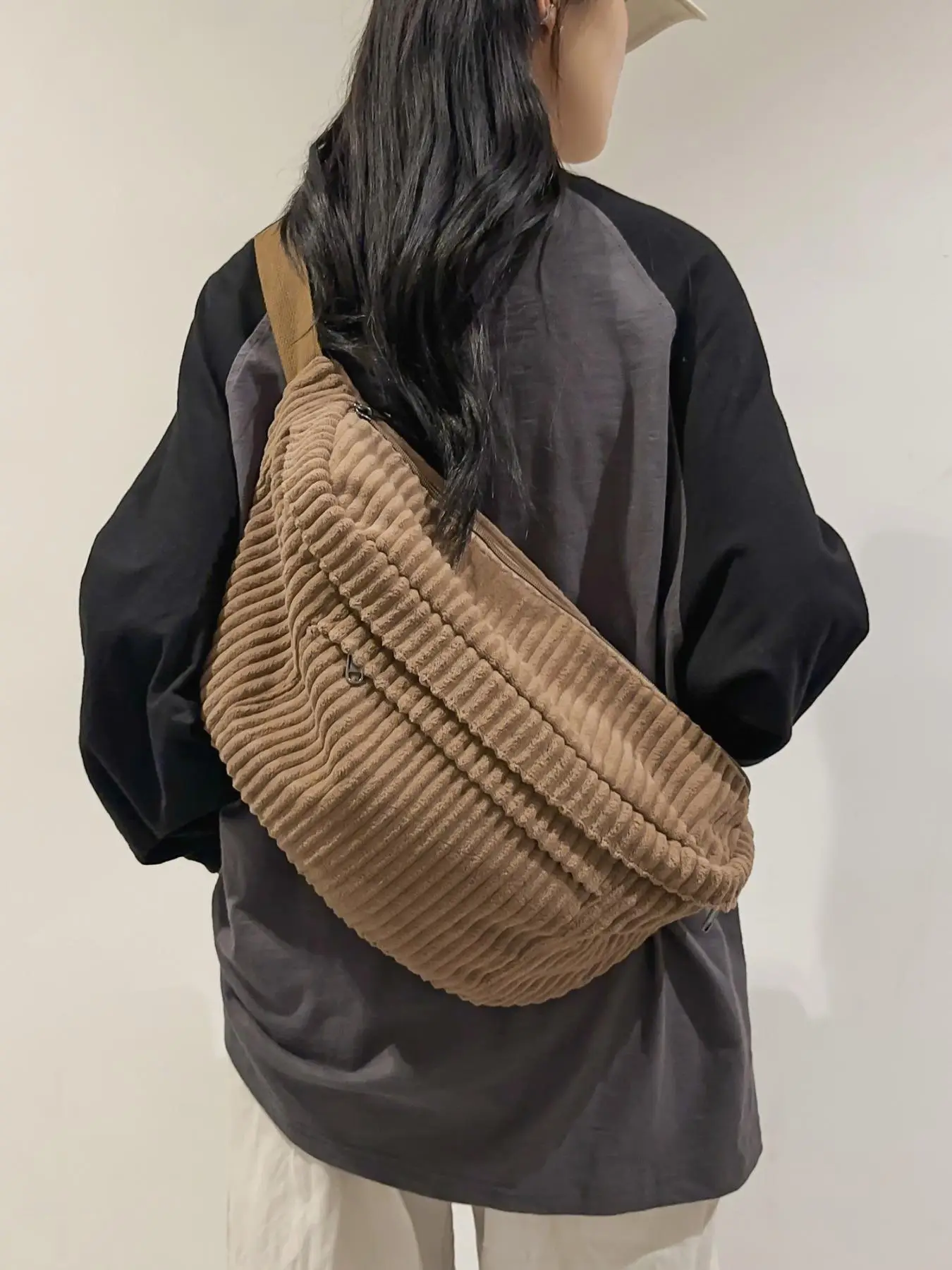 2024 Summer Women's Solid Color Fanny Pack, Lightweight Large Capacity Chest Bag for Work & School, Casual Spring Daily Commuting Bag, Girl Fashionabl