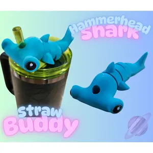 HAMMERHEAD SHARK STRAW BUDDY FOR TUMBLER CUP