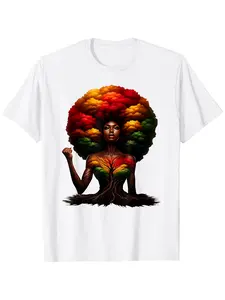 Afro Queen African Roots Melanin Black History T-Shirt - Cultural Pride Shirt with African Map & Queen Graphics Relaxed Fit Short Sleeve Soft Breathable Fabric for Men & Suitable for Birthday Holiday Casual Attire - Unique Gift Idea