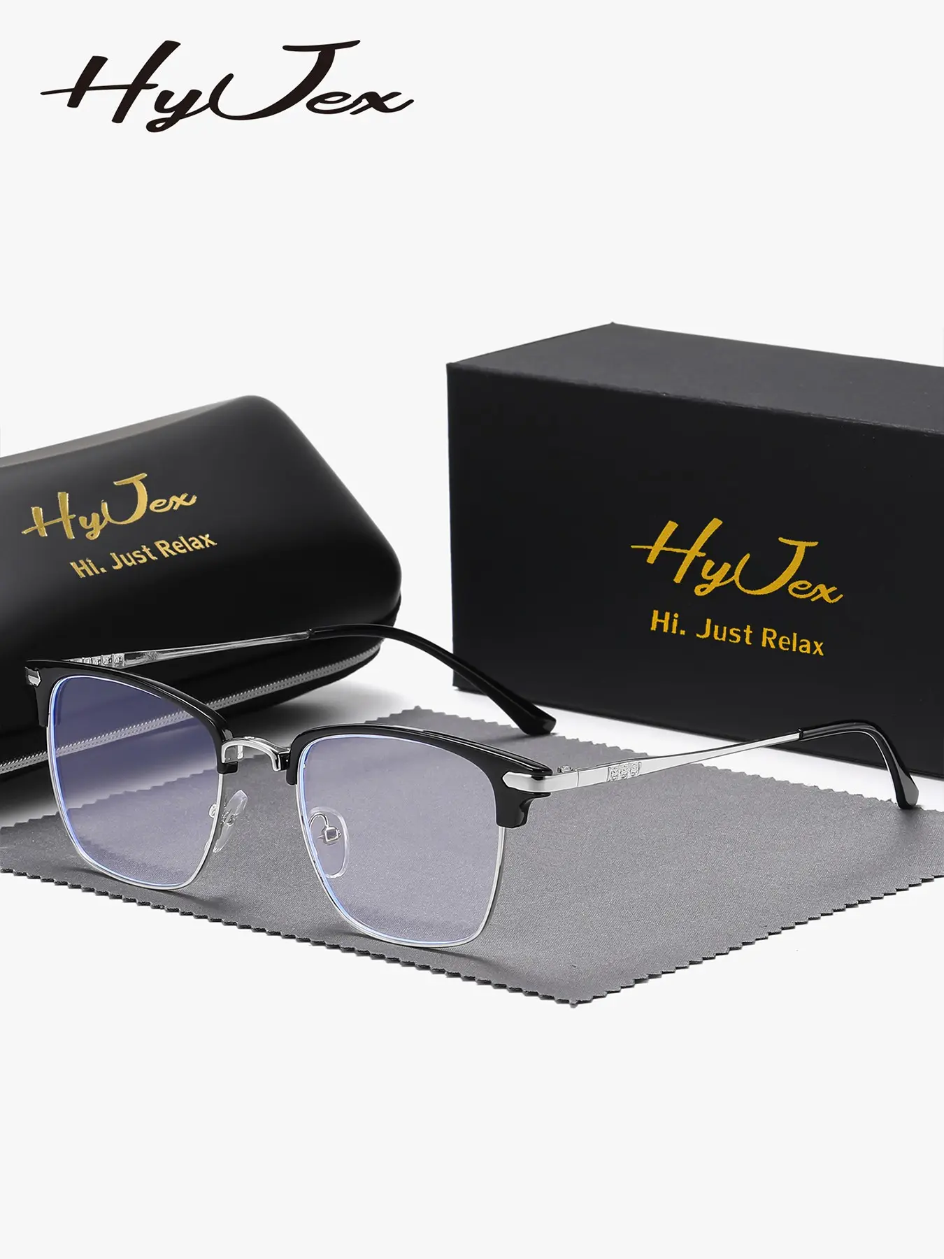 HYJEX 1 Piece Unisex Modern Minimalist Style Stylish Eyeglass Full Frame Plano Glasses For Every Occasion Square Frame Plano Glasses Square Eyeglasses