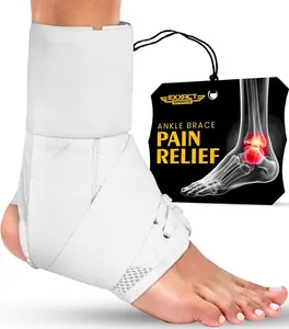 Exxact Sports Ankle Brace Adjustable Lace Up Ankle Brace for Running, Sprain,Basketball, Injury Recovery, Ankle Support Brace and Stabilizer for Men, Women, and Children