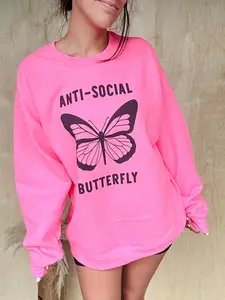 Anti Social Butterfly Graphic Pullover