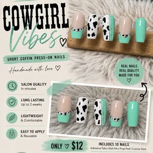 Cowgirl Vibes Set - Handmade Custom Fit 10 Piece Set  Cow Print set