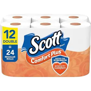 12 Pcs Double Roll Toilet Paper, Per Roll 231 Sheets Pack Wipes