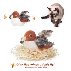 Potaroma Cat Toys Flapping Bird (No Flying), Lifelike Cat Kicker Catnip Toys Chirp Tweet, Interactive Cat Exercise Toys, Rechargeable Touch Activated Kitten Toy Interactive Cat Exercise Toys for All Breeds 4.0