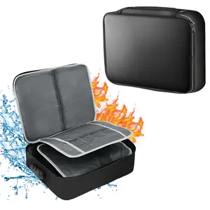 Fireproof Document Bag with Lock, Large Capacity for Letter Size Important Documents and File, Waterproof File Storage Bag