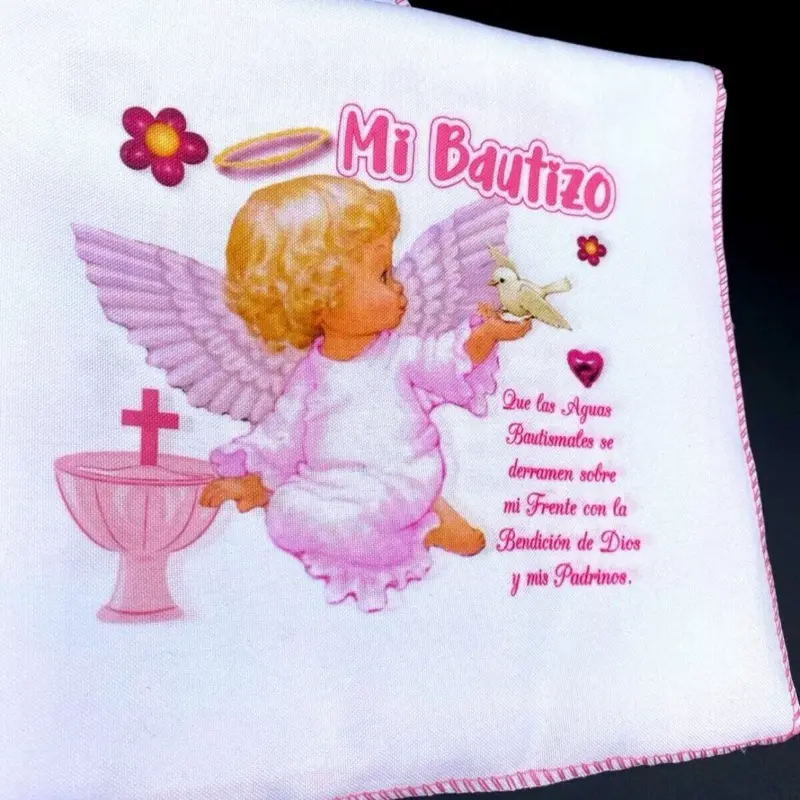 12pcs Special Baptism Favor Custom Napkins - 10x10in 100% Polyester Reusable Cloth Tableware