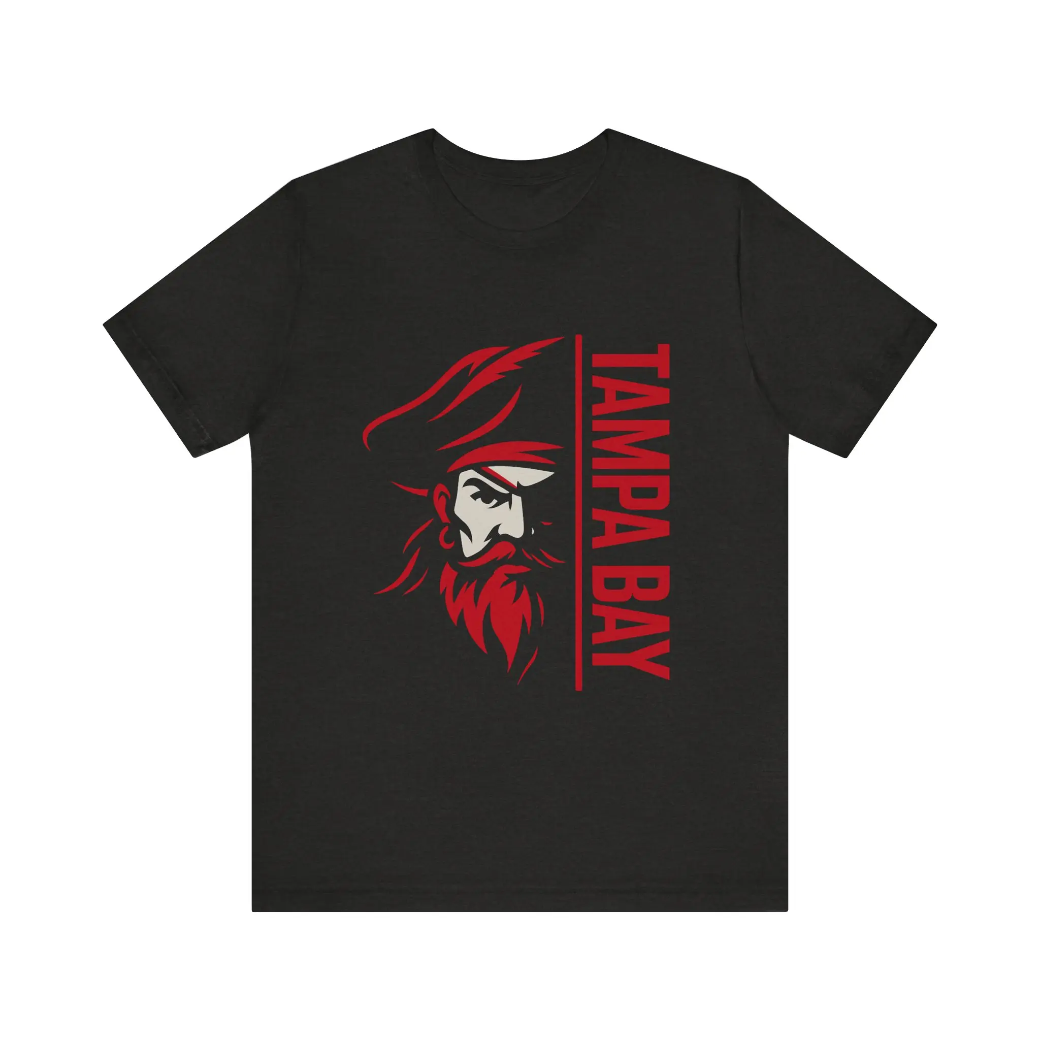 Tampa Bay Pirate Tee Bold Red & Black Graphic Shirt Buccaneers Spirit Unisex 100% Airlume Cotton Comfortable Ethically Produced
