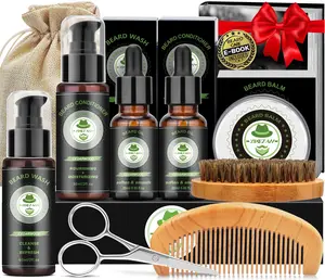 Mayicivo Biethday Gifts,Beard Kit for Men Grooming with Cedarwood Wash,Conditioner,Oil,Balm,Brush,Comb,Scissors,Anniversary Valentines Birthday Christmas Fathers Gifts for Men Grandpa Husband Boyfriend Cool Gifts Set