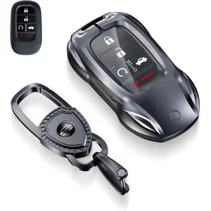 MELLOW MORNINGS for Honda Key Fob Cover with Keychain - 2025 2024 2023 2022 2021 2016-2020 Civic Accord CR-V Pilot HR-V Ridgeline Odyssey Passport Key Fob Case Protector (Classic Black For Honda-B)