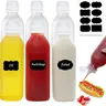 A Set of 6 Pcs Condiment Squeeze Bottles for Sauces,Ketchup Salad Dressing Container,16 Oz Plastic Bottles with Squeeze Top for Liquids,BBQ Sauce,Oil,Hand Tools Kits