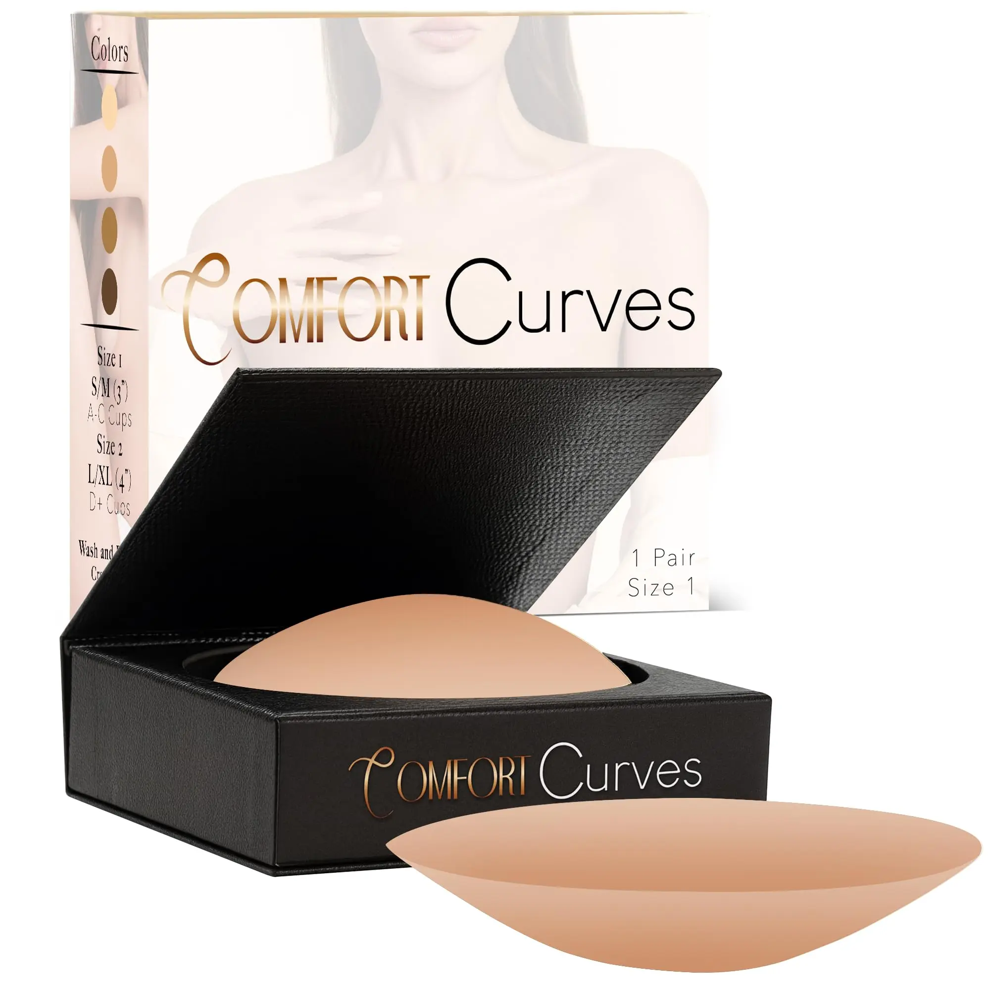 Reusable Silicone Nipple Covers for Women A-C Cup Invisible Adhesive Pasties with Travel Case