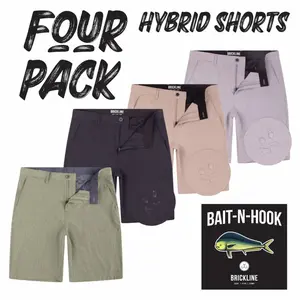 4 PACK Hybrid Shorts for Mens Quick Dry Stretch Board Shorts Swim TrunkS NEW Fabric Belt