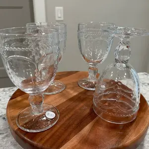 Set de 4 vasos con pedestal princess house, línea Marbella