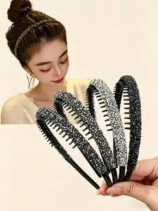 4pcs Women's Elegant Wave Tooth Design Hair Clip, Non-Slip Headband for Makeup & Daily Use, Durable Fashion Accessory, Mothers Day Gift Ideas, Non Slip Hairbands