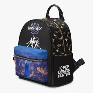 Anime Fantasy PU Leather Backpack – Midnight Blue Accent Edition