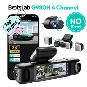 【FathersDayGift】Botslab 3K 4 Channel Dash Cam with 3.18” Touch Screen, 24/7 Parking Mode, Built-in GPS, 5.8G WiFi, Night Vision, Voice Control,No Card, Rear Camera Monitor