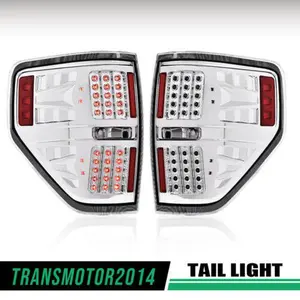FIT FOR 2009-2014 FORD F150 LED CHROME HOUSING TAIL LIGHTS REAR BRAKE LAMPS