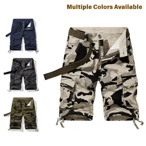 Men's Cargo Shorts - Belt-Style Camouflage Jorts, Casual Loose Summer Knee-Length, Durable Breathable Fabric, Active Casual Pockets, Multi-Color, for Everyday & Outdoor Wear