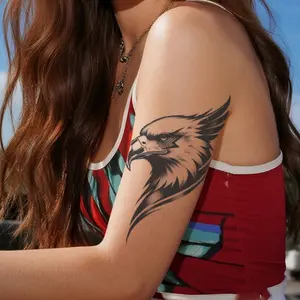 Bold Eagle Temporary Tattoo Sticker, Waterproof Long-Lasting 7-15 Days, Semi-Permanent Herbal Tattoo, Non-Glare Fake Tattoo for Men and Women