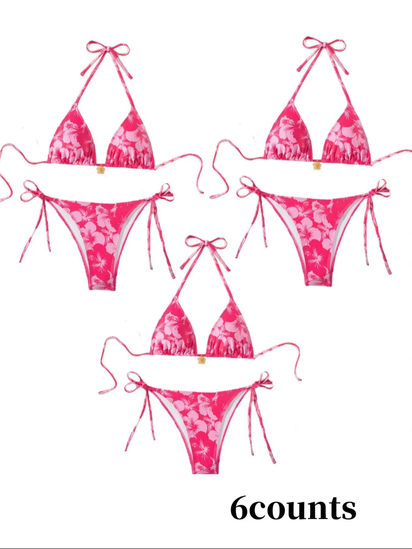 Women's Polka Dot / Floral Print Bikini Set, Top & Swim Bottom Swimsuit Set, Fashion Chic Ladies Bikinis Set for Beach Holiday Vacation, Bikini Top Tr