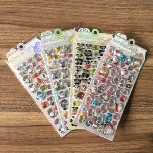 4 Pcs 3D Embossed Crystal Animal Stickers - Cute Decorative Decals for Backpacks, Pencil Cases&Planners Sticker Cards
