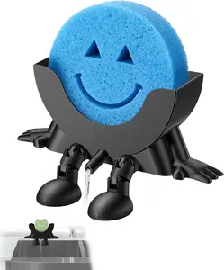 3D Printed Sponge Holder for Kitchen, Funny Sponge Holder, Drainable Scrub Stand Sponge Caddy, Cute Drying Rack Accessories for Kitchen Sink, Keeps Sink Dry and Organized