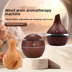 Mini Wood Grain Humidifier - Small Aromatherapy Diffuser for Desk & Bedroom Decor