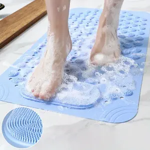 Anti-slip Foot Massage Shower Mat, 1 Count Bathtub Mat with Drain Holes & Suction Cup, Non Slip Bathroom Accessories for Home Bathroom