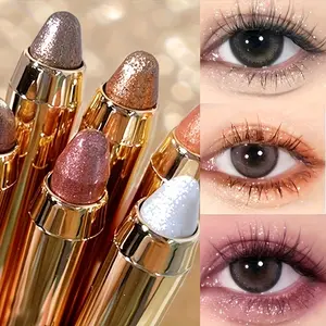 6Pcs Smooth Pearl Eyeshadow Stick Set Long Lasting Makeup Waterproof Smudgeproof High Glossy Easy To Apply Sleeper Silkworm Pen Beauty Suitable Beginner Cosmetic