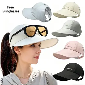 【Buy Hat Get Free Sunglasses】2-Pack UPF Sun Protection Baseball Hat for Men and Women - Lightweight, Adjustable Velcro Closure, Wide Brim Outdoor Sports Hat, All-Season Elastic Design