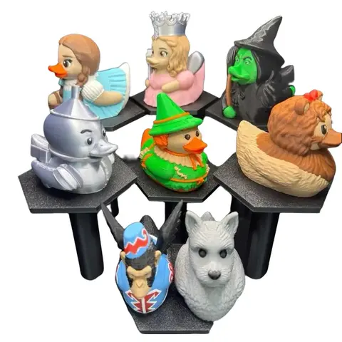 Wizard of Oz Inspired Duck Figures | Dorothy, Tin Man & Friends | 3D Printed Yellow Brick Road Decor | Movie Lovers Gift | Dashboard Accessory |