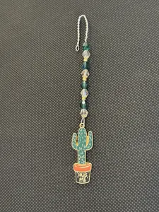 Handmade Hanging Charm- CACTUS WITH 'HUG ME' POT