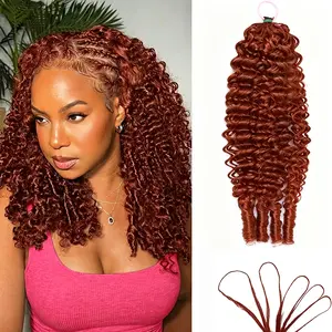 Burmese Curly Crochet Hair Bundles Human Hair 33# Color Curly Bundles Human Hair 100% Unprocessed Weave 3c4a Water Wave With Spiral Curly End Natural Color