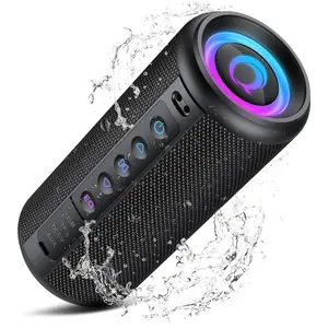 Portable Bluetooth Speaker, 2026 Bluetooth 5.4 Wireless Speaker with 20W HD Loud Stereo Sound, TWS Pairing, 20H playtime, RGB Lights, IP7, Built-in Mic, for Outdoor, Home, Beach, Party, Gift, Black