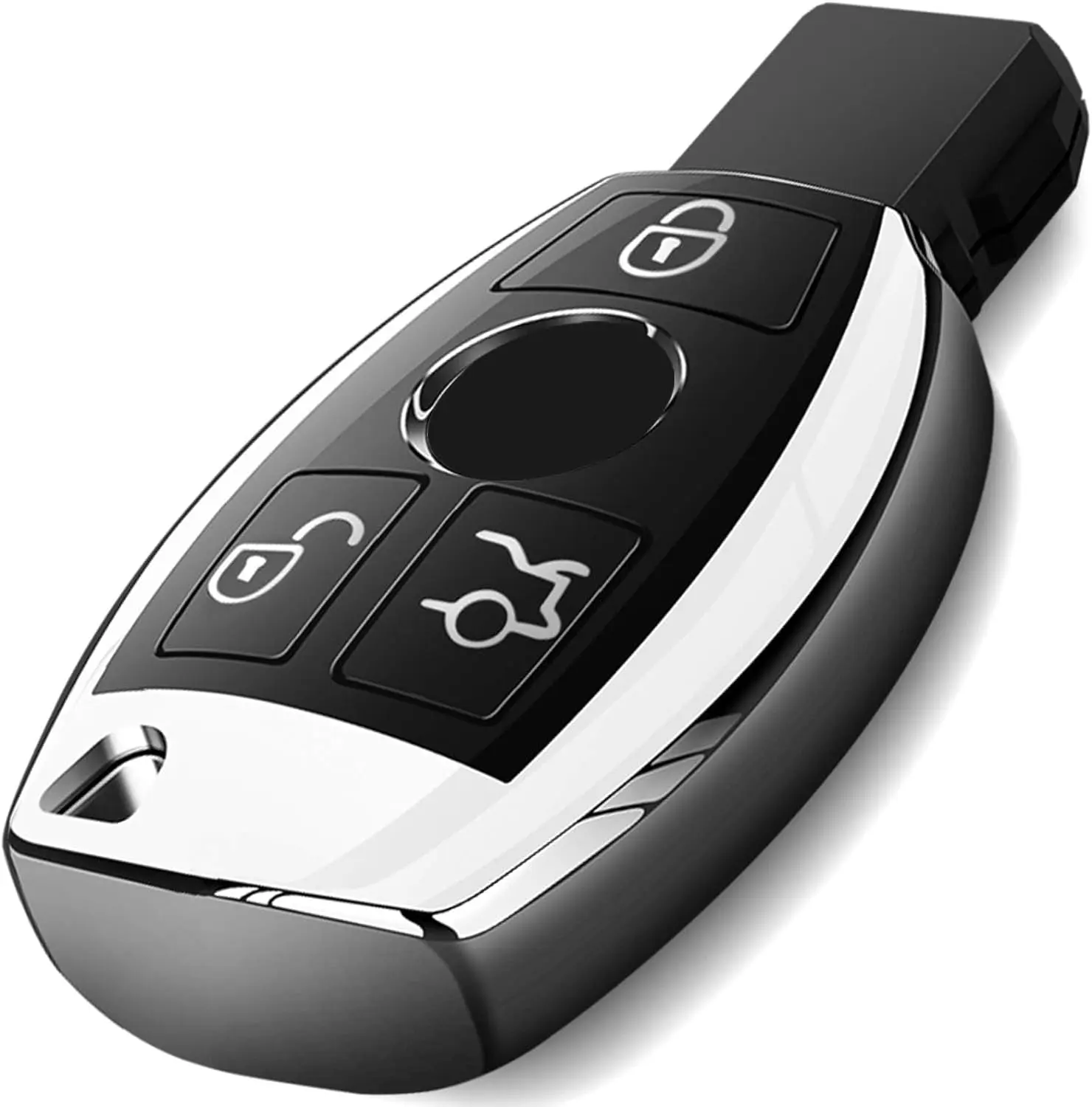 for Mercedes Benz Key Fob Cover, Premium Soft TPU Key Case Cover Compatible with Mercedes Benz C E S M CLS CLK G Class Keyless Smart Key Fob_SilverGift.