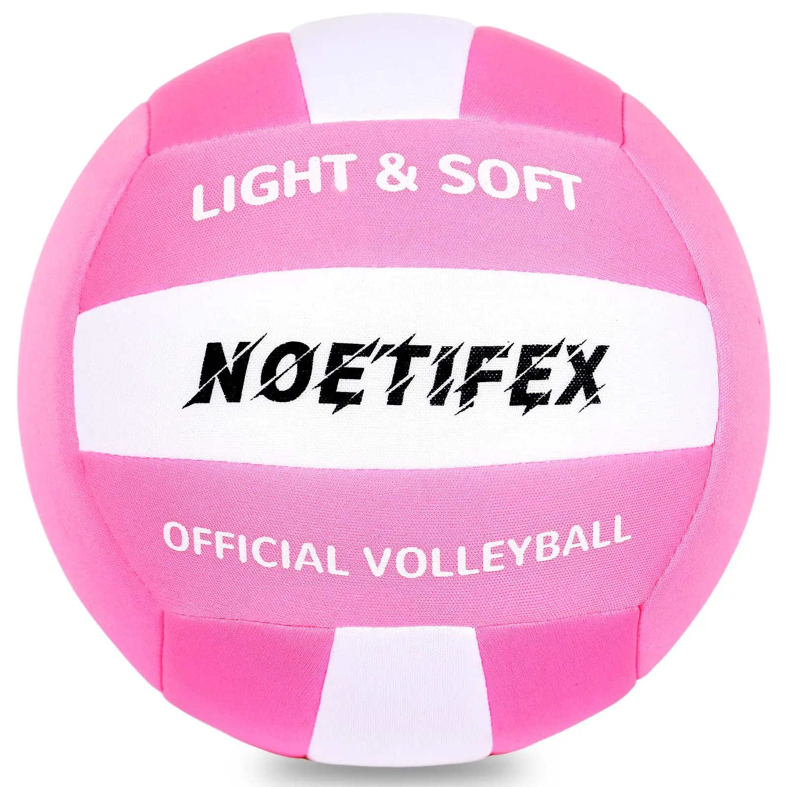 Pink Soft Volleyball, Quiet & Lightweight for Kids & Beginners, Great for Indoor/Outdoor Practice & Games (Deflated)