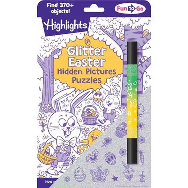Glitter Easter Hidden Pictures Puzzles: Over 370 Hidden Objects in Festive Easter Puzzle Book Featuring Bunnies, Eggs and Flowers, Easter Gift for Kid -- Highlights, Paperback