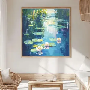 Claude Monet Water Lilies Canvas Print: Impressionist Pond Art | Unframed 1