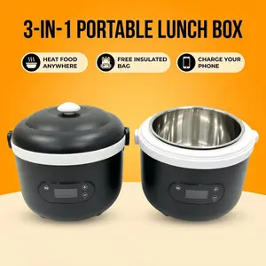 Cordless Electric Lunch Box for Adults, Men & Women,Heated Lunch box Battery Powered with 1.5L Container, SelfHeating Lunch Box Rechargeable for Car/Truck/Office/Travel