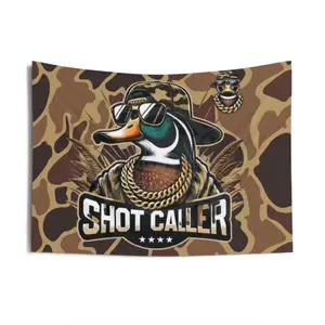 Camouflage Shot Caller Duck Hunting Tapestry Poster for Decorate Clubs Concerts Bars University Dormitories Living Rooms Bedrooms