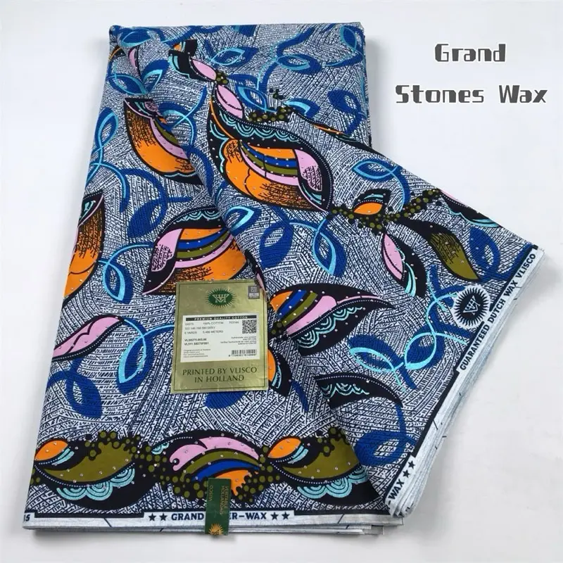 100% Ankara Grand Stone Fabric - Premium African Wax Print Fabric for Clothing, Home Decor