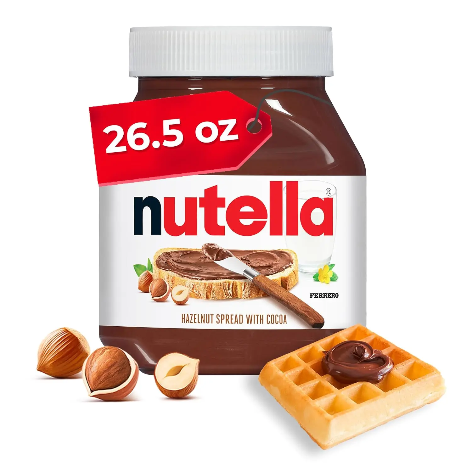 Hazelnut Spread with Cocoa, Creamy Hazelnut Spread, Breakfast Favorite, 26.5 oz Jar Hazelnut Spread with Cocoa, Creamy Hazelnut Spread, Breakfast Favorite, 26.5 oz Jar