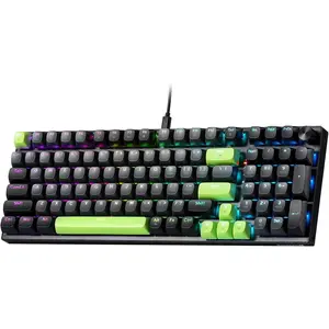 Redragon K740 98 Keys Wired RGB Gaming Keyboard, 95% PBT Mechanical Keyboard w/Solid Aluminum Base, Dedicated Knob Control & Hot-Swap Socket, Custom Linear Switch, Green